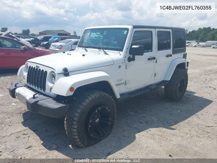 2015 Jeep Wrangler Unlimited Sahara VIN: 1C4BJWEG2FL760355 Lot: 12045162