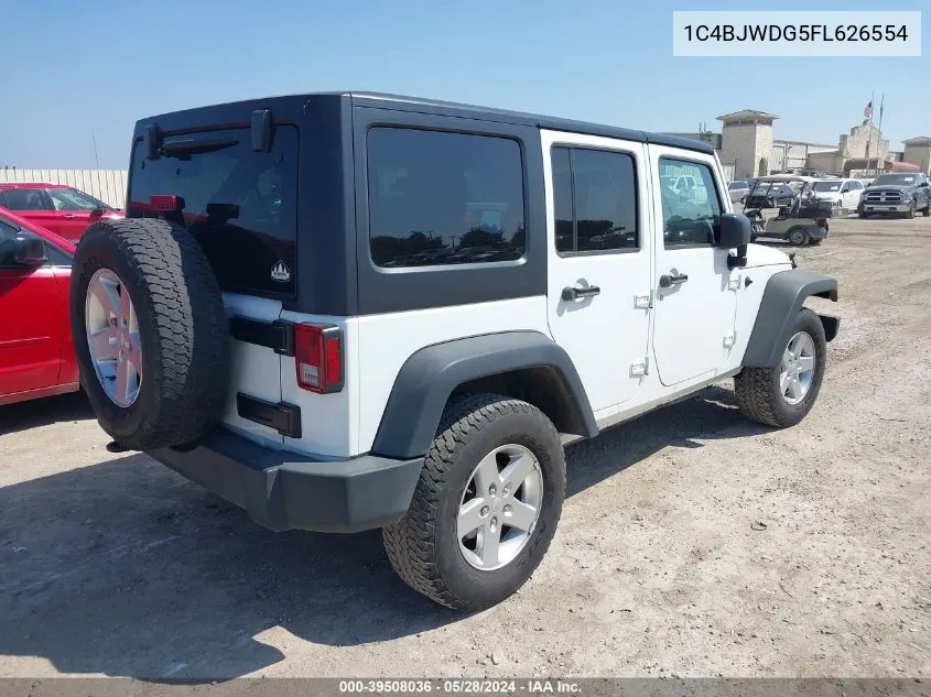 1C4BJWDG5FL626554 2015 Jeep Wrangler Unlimited Sport