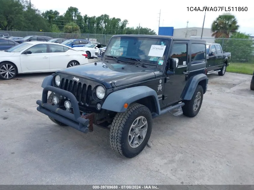 2015 Jeep Wrangler Sport VIN: 1C4AJWAG7FL511860 Lot: 39789688