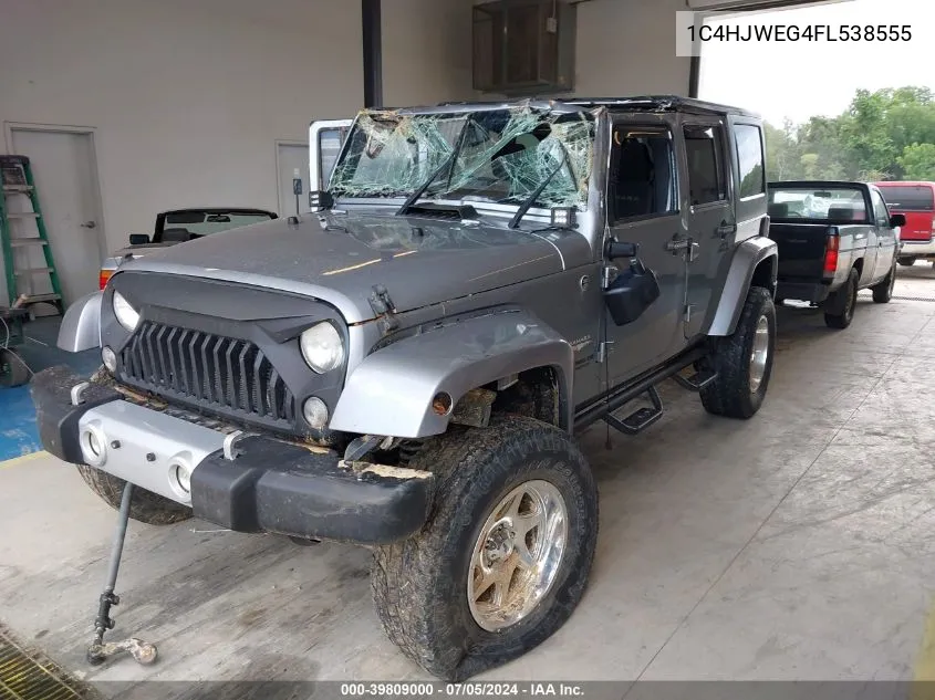 2015 Jeep Wrangler Unlimited Sahara VIN: 1C4HJWEG4FL538555 Lot: 39809000