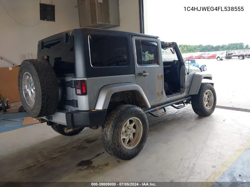 2015 Jeep Wrangler Unlimited Sahara VIN: 1C4HJWEG4FL538555 Lot: 39809000