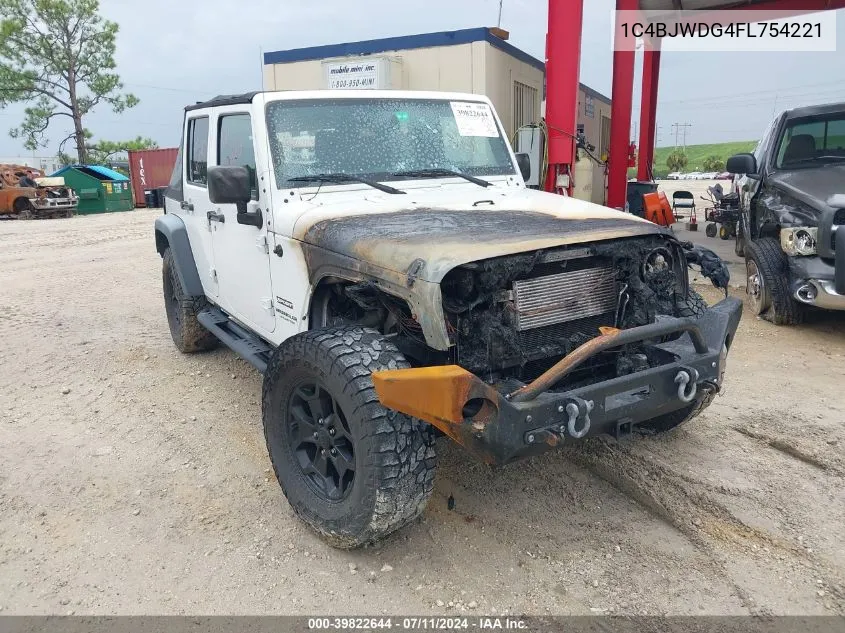 2015 Jeep Wrangler Unlimited Sport VIN: 1C4BJWDG4FL754221 Lot: 39822644