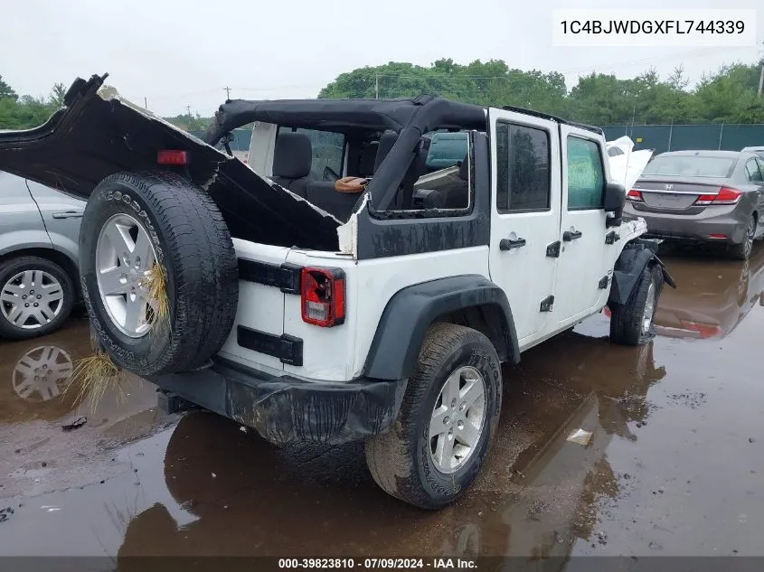 2015 Jeep Wrangler Unlimited Sport VIN: 1C4BJWDGXFL744339 Lot: 39823810