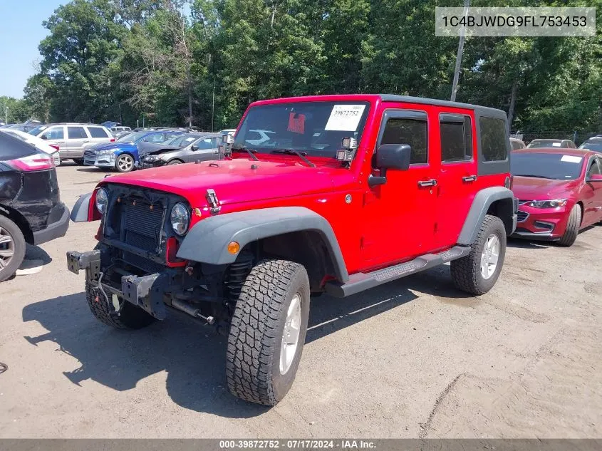 1C4BJWDG9FL753453 2015 Jeep Wrangler Unlimited Sport