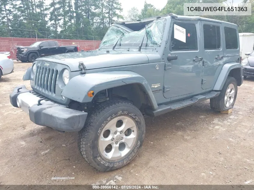 2015 Jeep Wrangler Unlimited Sahara VIN: 1C4BJWEG4FL651363 Lot: 39956142