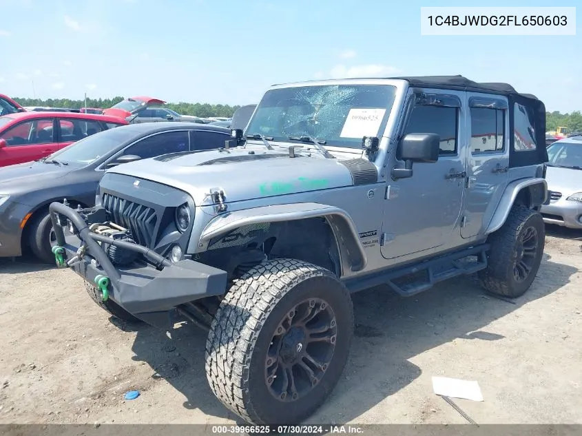 2015 Jeep Wrangler Unlimited Sport VIN: 1C4BJWDG2FL650603 Lot: 39966525