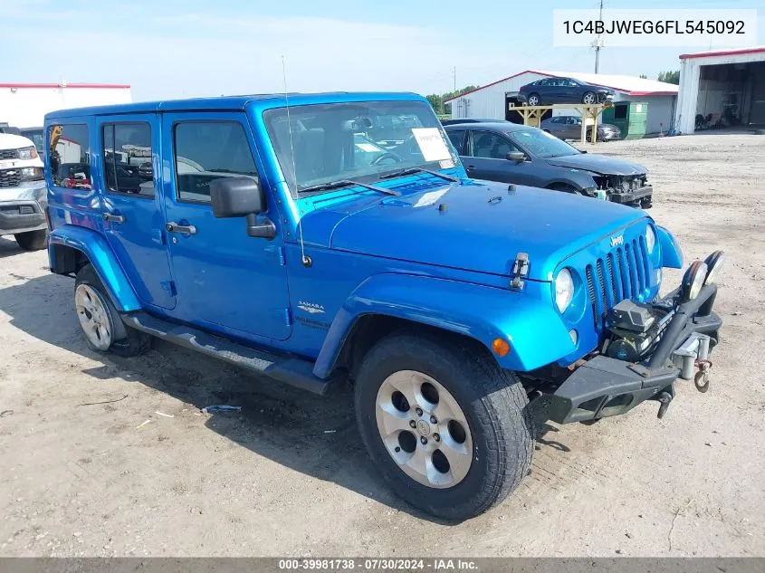 2015 Jeep Wrangler Unlimited Sahara VIN: 1C4BJWEG6FL545092 Lot: 39981738