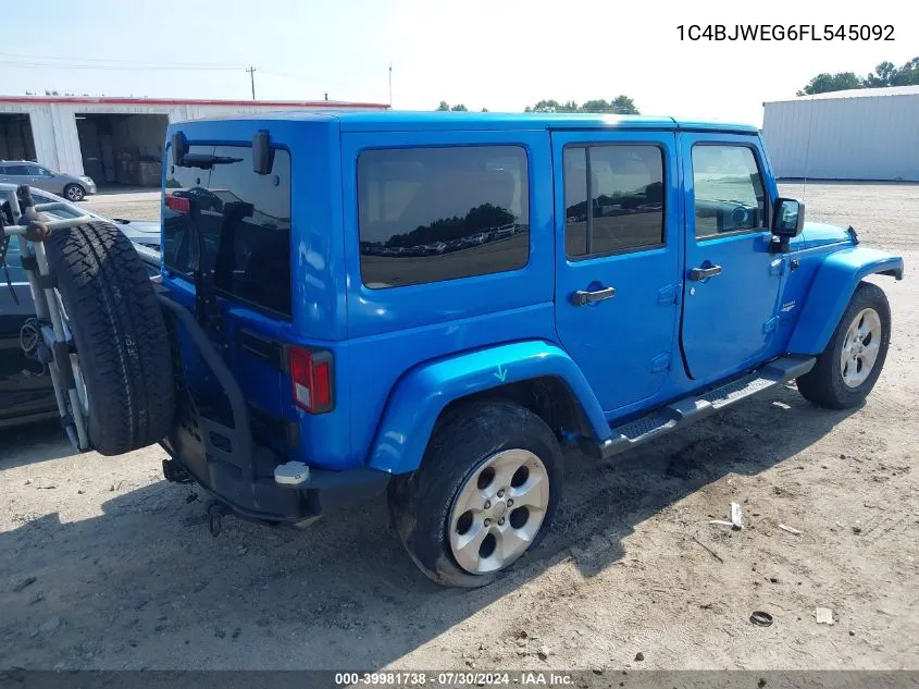 2015 Jeep Wrangler Unlimited Sahara VIN: 1C4BJWEG6FL545092 Lot: 39981738