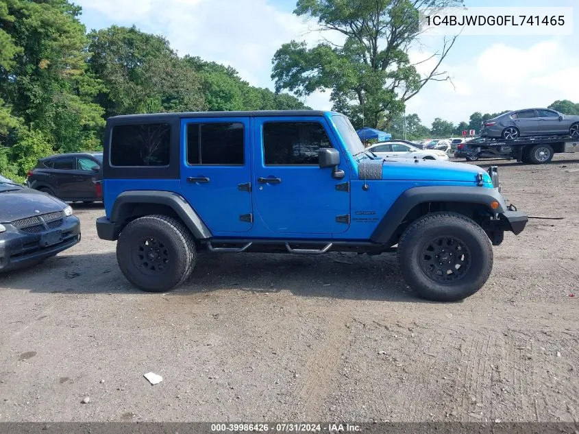 2015 Jeep Wrangler Unlimited Sport VIN: 1C4BJWDG0FL741465 Lot: 39986426