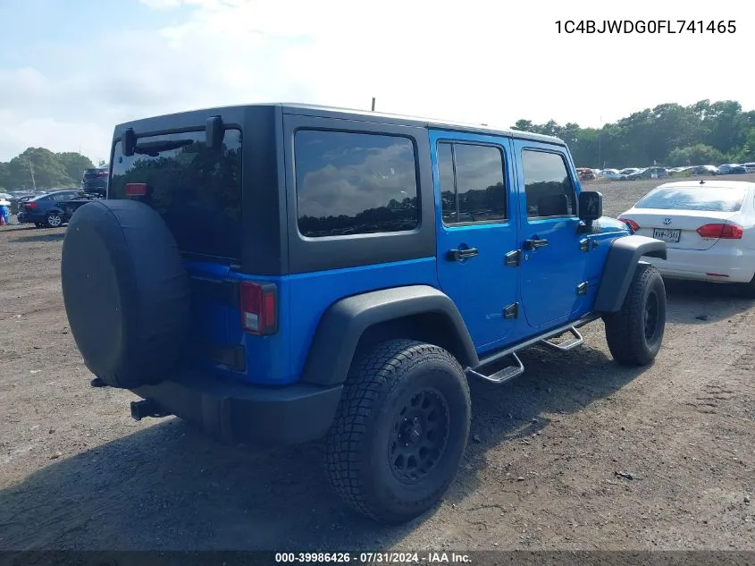 1C4BJWDG0FL741465 2015 Jeep Wrangler Unlimited Sport