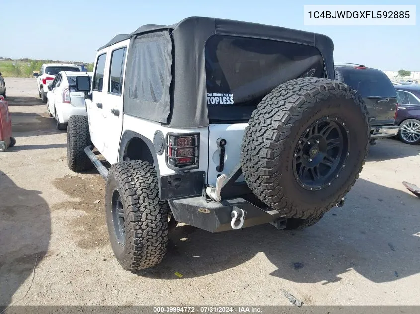 2015 Jeep Wrangler Unlimited Sport VIN: 1C4BJWDGXFL592885 Lot: 39994772