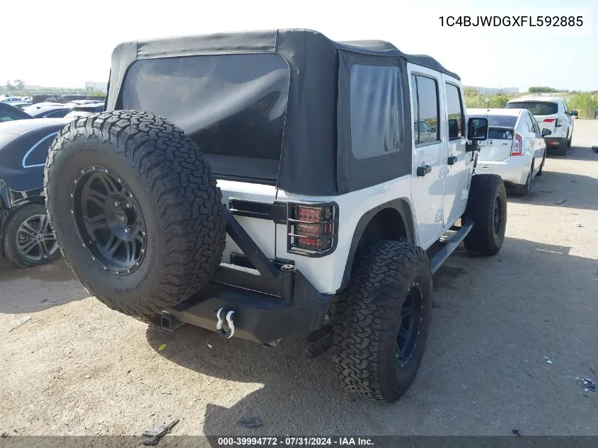 2015 Jeep Wrangler Unlimited Sport VIN: 1C4BJWDGXFL592885 Lot: 39994772