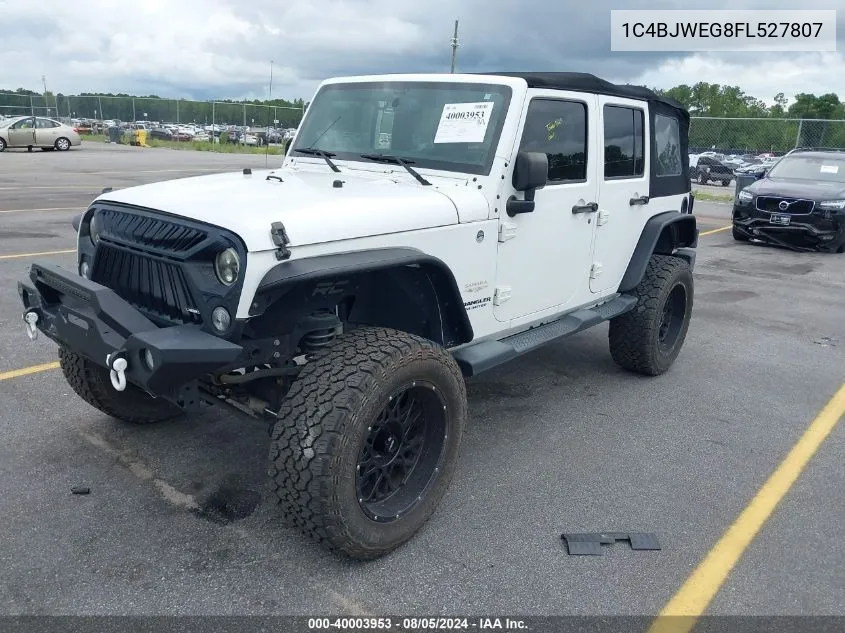 2015 Jeep Wrangler Unlimited Sahara VIN: 1C4BJWEG8FL527807 Lot: 40003953