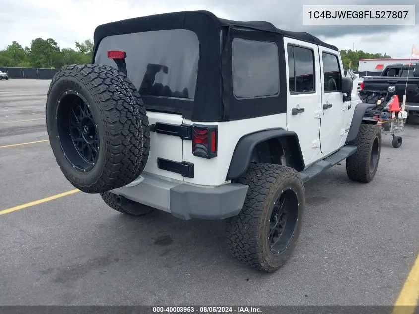 2015 Jeep Wrangler Unlimited Sahara VIN: 1C4BJWEG8FL527807 Lot: 40003953