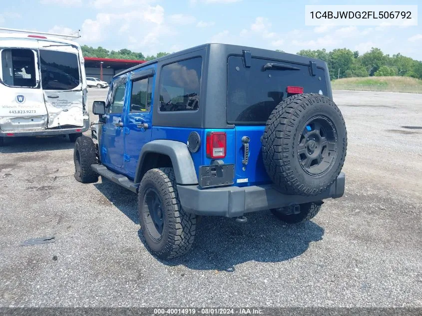 2015 Jeep Wrangler Unlimited Sport VIN: 1C4BJWDG2FL506792 Lot: 40014919