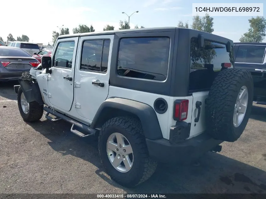 1C4HJWDG6FL698972 2015 Jeep Wrangler Unlimited Sport