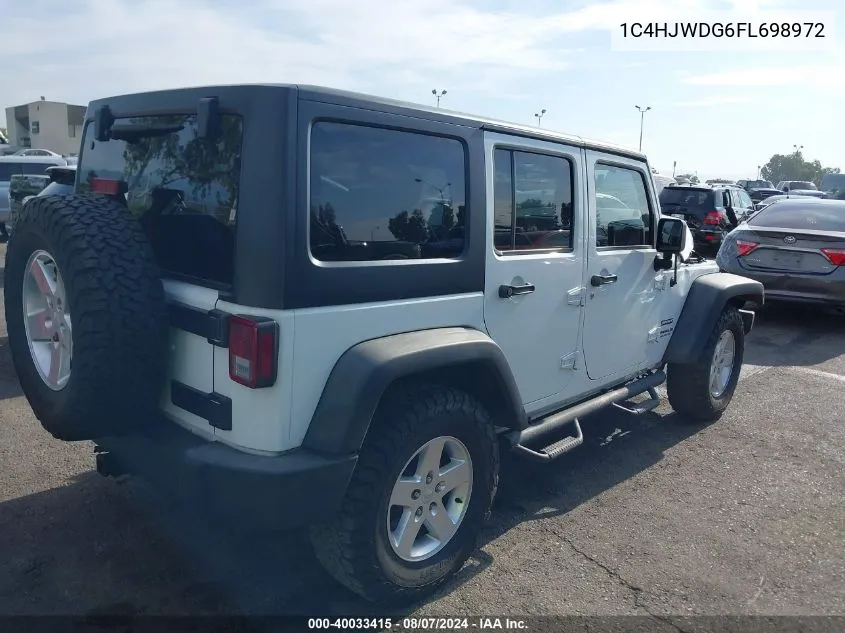 1C4HJWDG6FL698972 2015 Jeep Wrangler Unlimited Sport