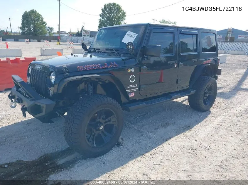 2015 Jeep Wrangler Unlimited Sport VIN: 1C4BJWDG5FL722118 Lot: 40052460