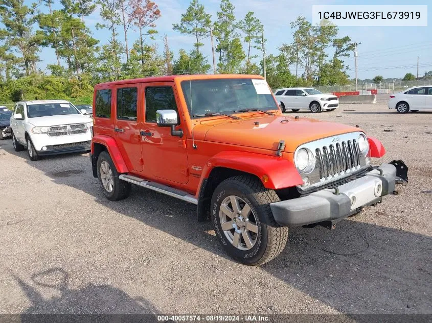 2015 Jeep Wrangler Unlimited Sahara VIN: 1C4BJWEG3FL673919 Lot: 40057574