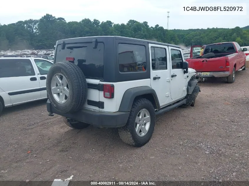 2015 Jeep Wrangler Unlimited Sport VIN: 1C4BJWDG8FL520972 Lot: 40082911