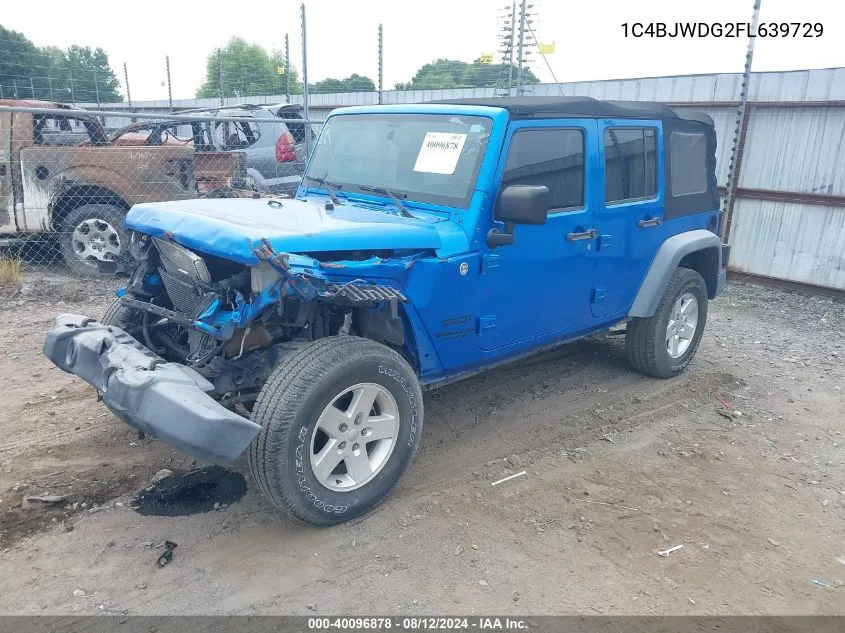 1C4BJWDG2FL639729 2015 Jeep Wrangler Unlimited Sport