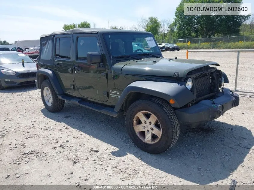 2015 Jeep Wrangler Unlimited Sport VIN: 1C4BJWDG9FL602600 Lot: 40108068