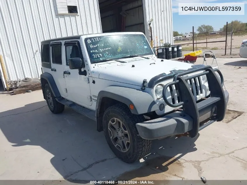 1C4HJWDG0FL597359 2015 Jeep Wrangler Unlimited Sport