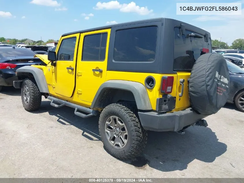 2015 Jeep Wrangler Unlimited Rubicon VIN: 1C4BJWFG2FL586043 Lot: 40125378