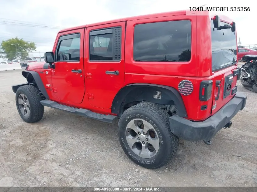 1C4BJWEG8FL535356 2015 Jeep Wrangler Unlimited Sahara