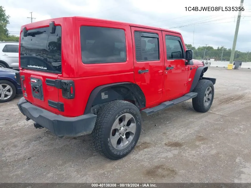 1C4BJWEG8FL535356 2015 Jeep Wrangler Unlimited Sahara