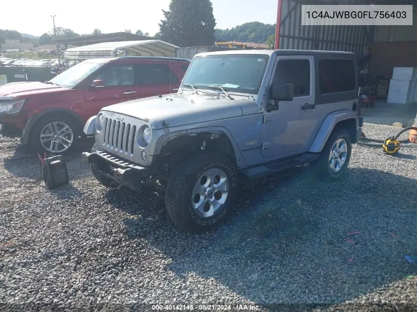 2015 Jeep Wrangler Sahara VIN: 1C4AJWBG0FL756403 Lot: 40142145