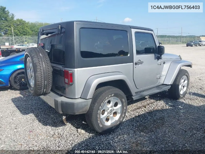 1C4AJWBG0FL756403 2015 Jeep Wrangler Sahara