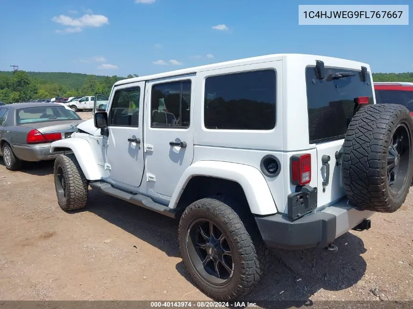 2015 Jeep Wrangler Unlimited Sahara VIN: 1C4HJWEG9FL767667 Lot: 40143974