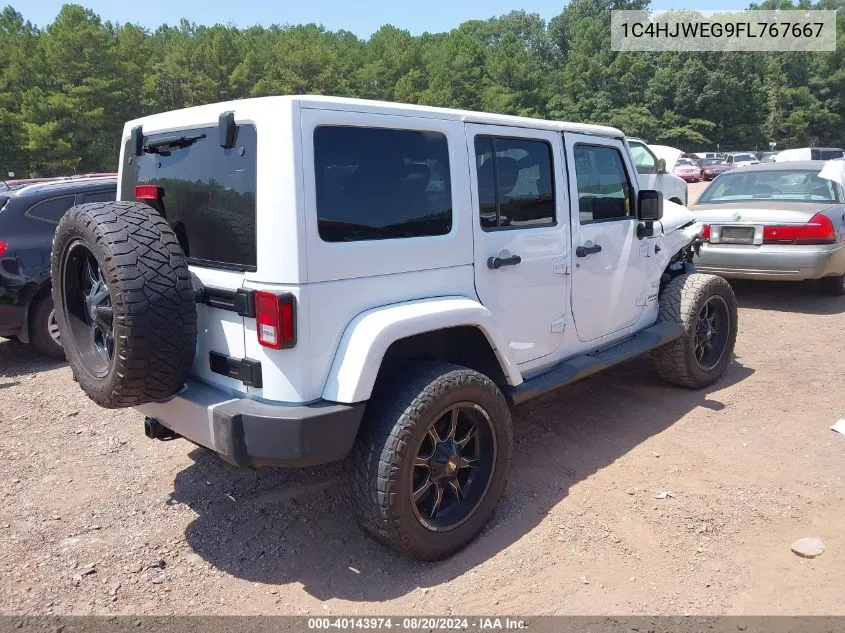 2015 Jeep Wrangler Unlimited Sahara VIN: 1C4HJWEG9FL767667 Lot: 40143974