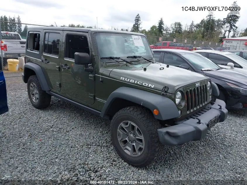 1C4BJWFGXFL704209 2015 Jeep Wrangler Unlimited Rubicon