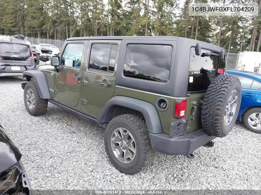 2015 Jeep Wrangler Unlimited Rubicon VIN: 1C4BJWFGXFL704209 Lot: 40151472