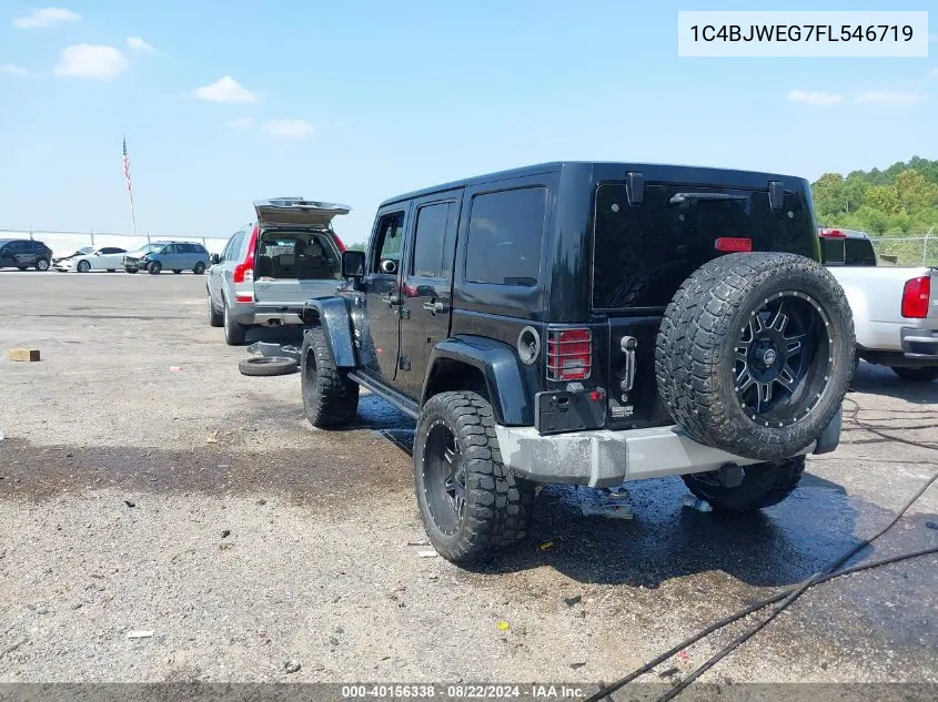 2015 Jeep Wrangler Unlimited Sahara VIN: 1C4BJWEG7FL546719 Lot: 40156338