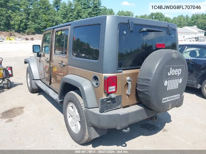 2015 Jeep Wrangler Unlimited Sport VIN: 1C4BJWDG8FL707046 Lot: 40179512