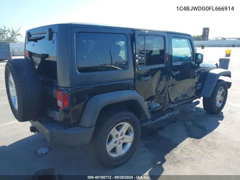 2015 Jeep Wrangler Unlimited Sport VIN: 1C4BJWDG0FL666914 Lot: 40180712