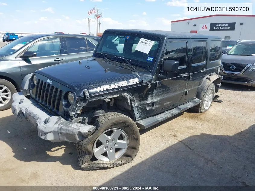 1C4HJWDG3FL590700 2015 Jeep Wrangler Unlimited Sport