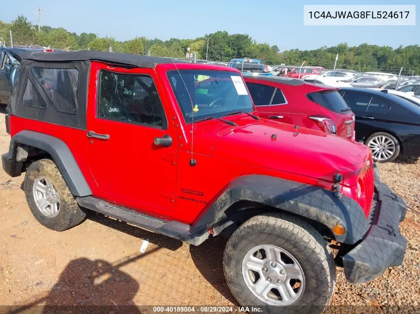 1C4AJWAG8FL524617 2015 Jeep Wrangler Sport