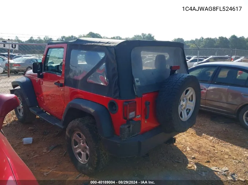 1C4AJWAG8FL524617 2015 Jeep Wrangler Sport