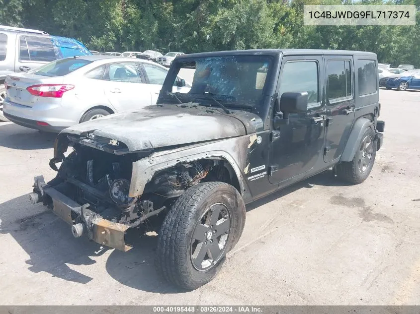 1C4BJWDG9FL717374 2015 Jeep Wrangler Unlimited Sport