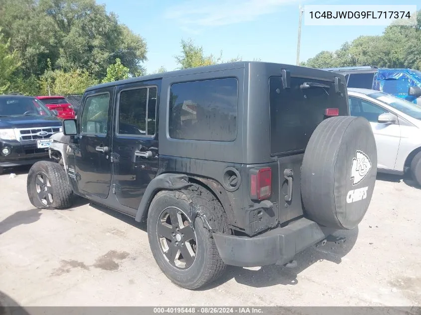 1C4BJWDG9FL717374 2015 Jeep Wrangler Unlimited Sport