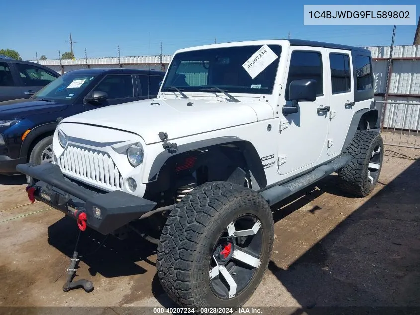 1C4BJWDG9FL589802 2015 Jeep Wrangler Unlimited Sport