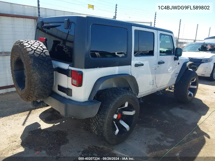 2015 Jeep Wrangler Unlimited Sport VIN: 1C4BJWDG9FL589802 Lot: 40207234