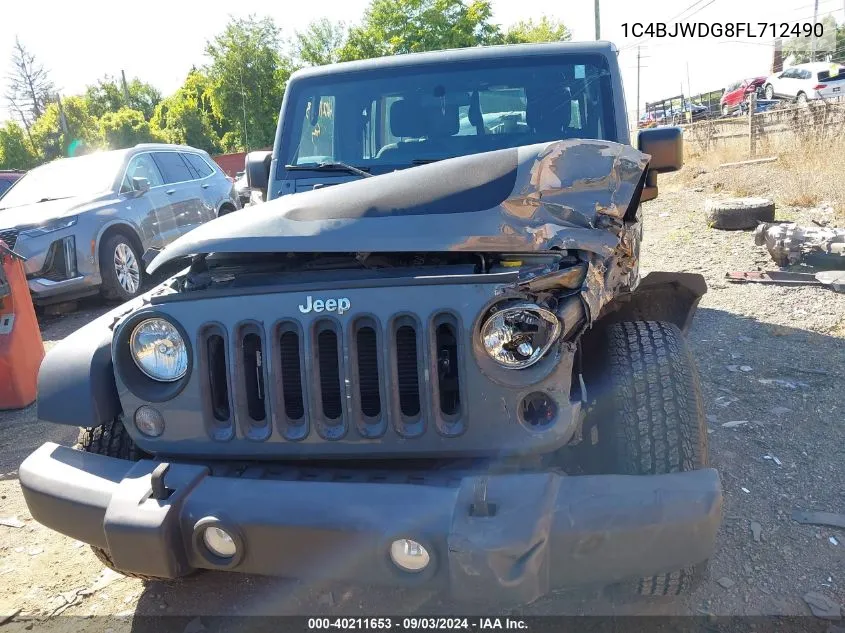 2015 Jeep Wrangler Unlimited Sport VIN: 1C4BJWDG8FL712490 Lot: 40211653