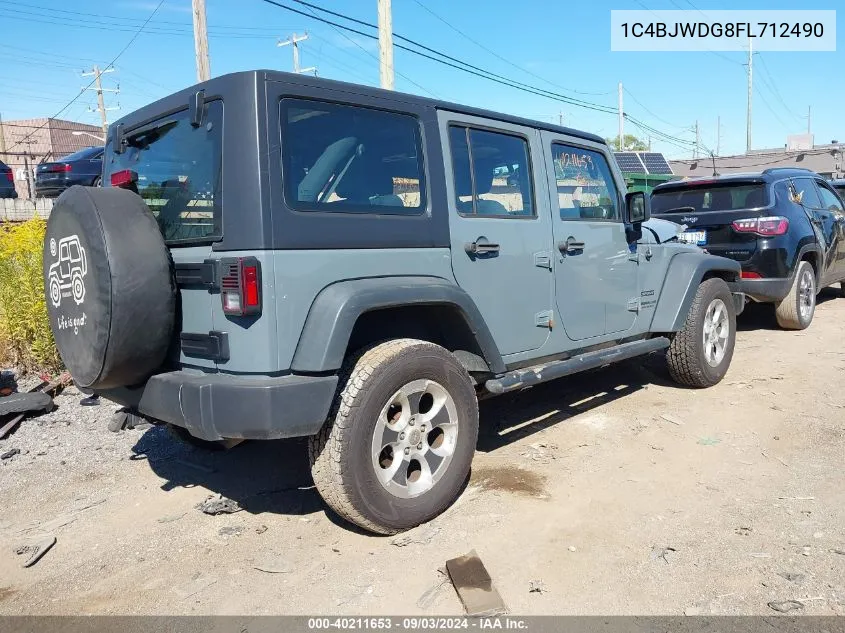 2015 Jeep Wrangler Unlimited Sport VIN: 1C4BJWDG8FL712490 Lot: 40211653