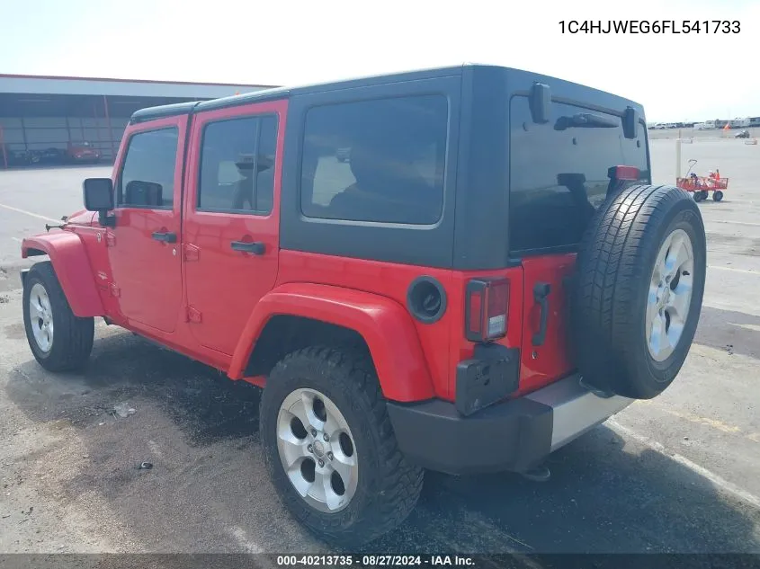 2015 Jeep Wrangler Unlimited Sahara VIN: 1C4HJWEG6FL541733 Lot: 40213735