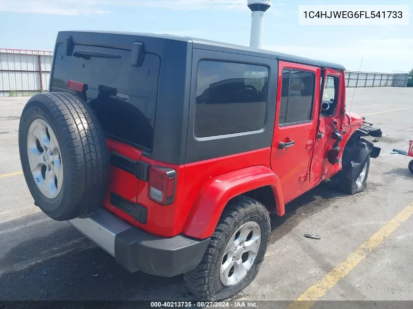 2015 Jeep Wrangler Unlimited Sahara VIN: 1C4HJWEG6FL541733 Lot: 40213735